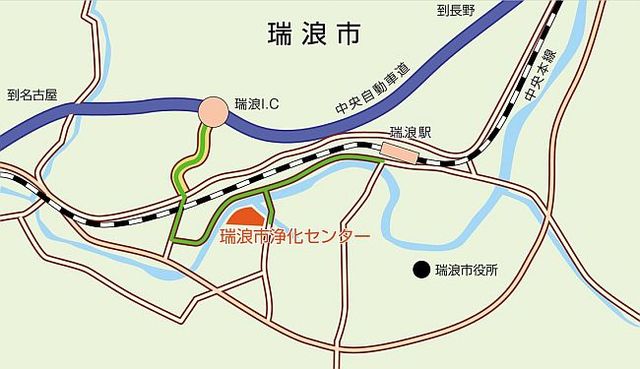 地図：瑞浪市浄化センター周辺地図