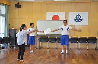 写真：日吉中閉校記念歌舞伎公演練習2