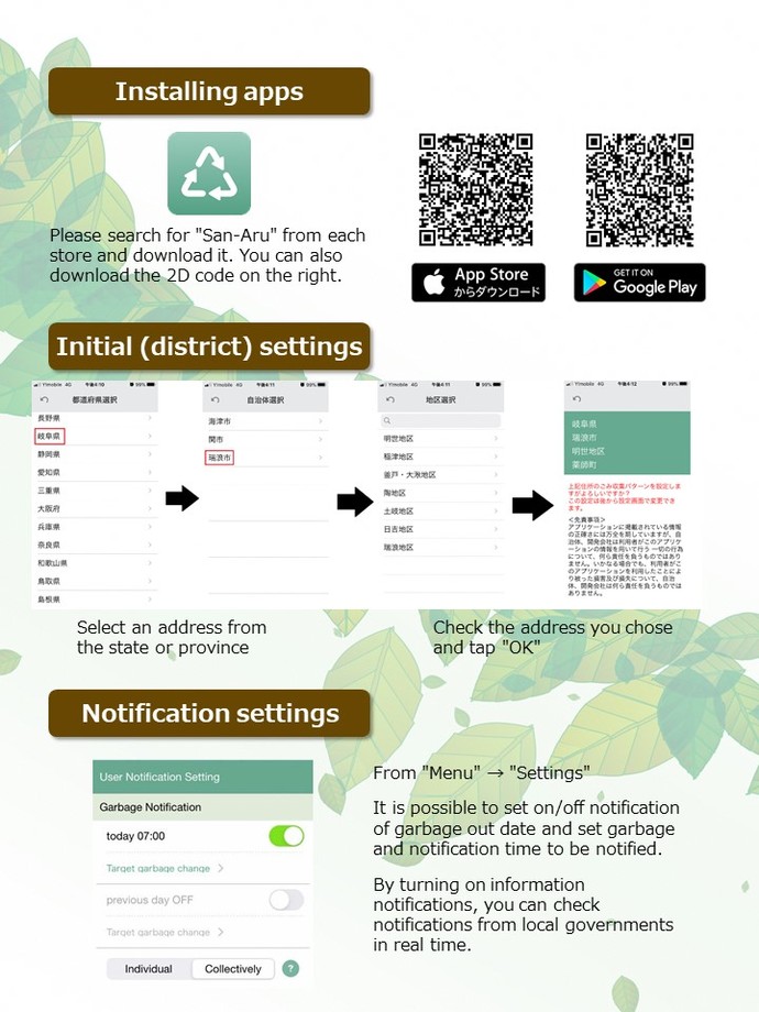 Resource / garbage separation app flyer guide