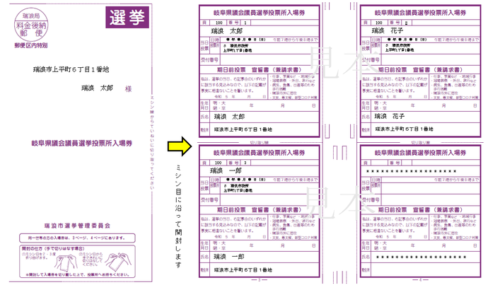 投票所入場券開封イメージ